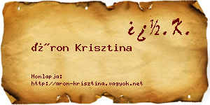 Áron Krisztina névjegykártya