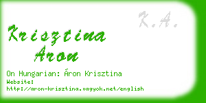 krisztina aron business card