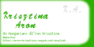 krisztina aron business card